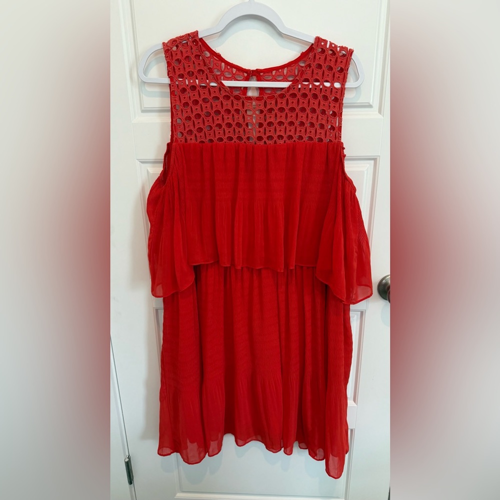 Woman’s Size Large Eva Franco  Fiesta Open-Shoulder Mini Dress Anthropologie USA - Picture 6 of 9